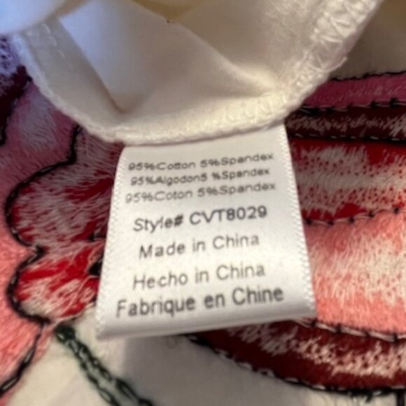 VaVa by Joy Han Embroidered Bird and Flowers Bell Sleeve Top Boho Off Shoulder - Picture 7 of 8